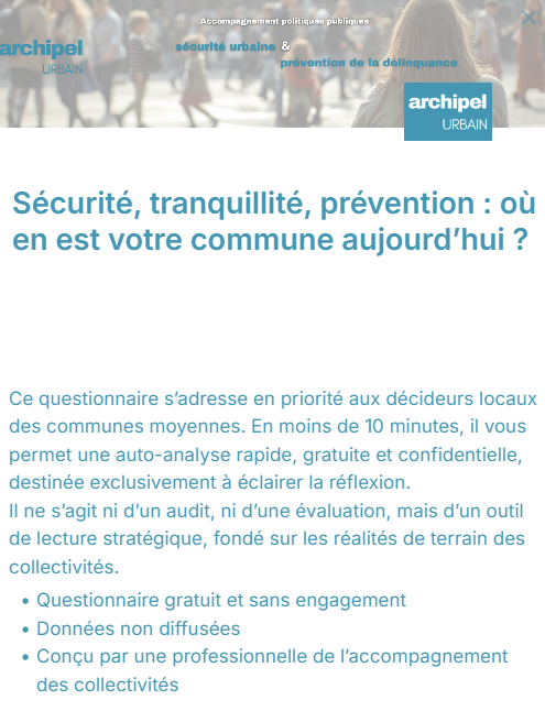 Questionnaire d'auto-positionnement : votre commune et la sécurité